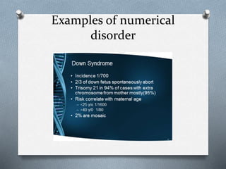 Examples of numerical
disorder
 