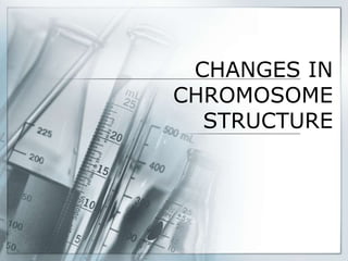 CHANGES IN
CHROMOSOME
STRUCTURE
 