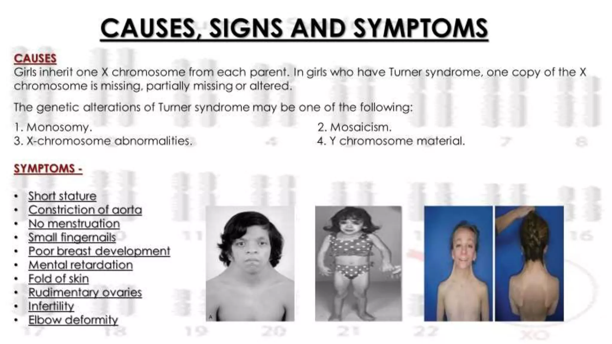 Chromosomal disorders