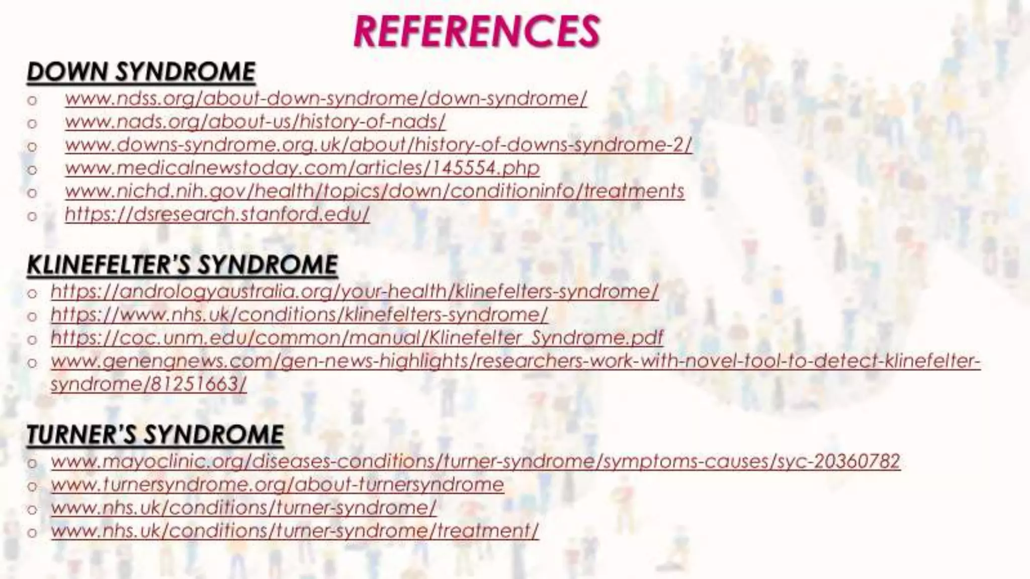 Chromosomal disorders