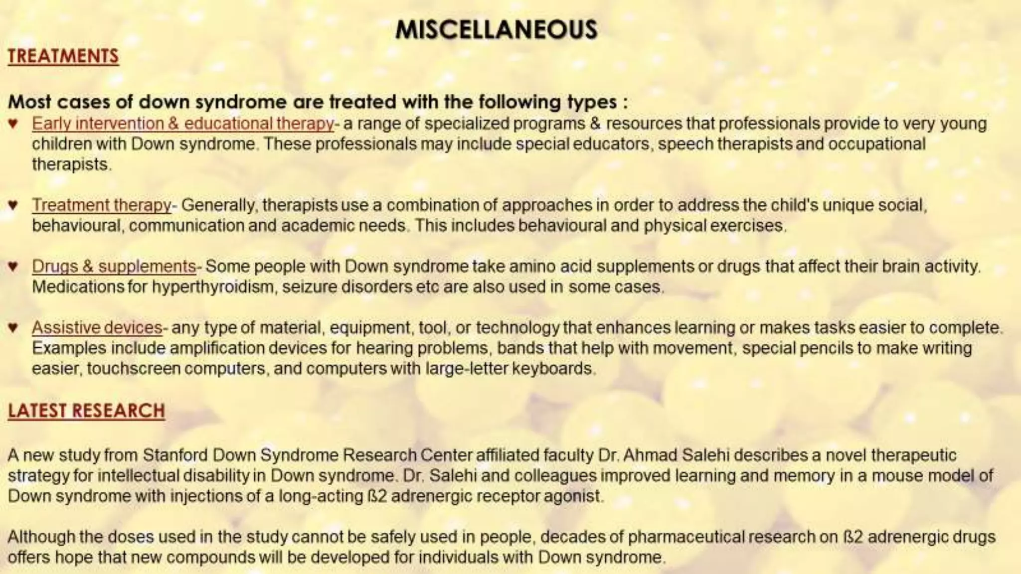 Chromosomal disorders