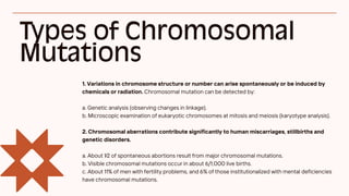 Comprehensive Overview of Chromosomal Mutations and Structural ...