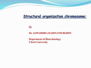 Structural organization chromosome:
By
Dr. ASWARHHA HARINATH REDDY
Department of Biotechnology
Christ University
 