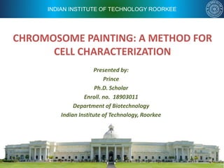 INDIAN INSTITUTE OF TECHNOLOGY ROORKEE
CHROMOSOME PAINTING: A METHOD FOR
CELL CHARACTERIZATION
Presented by:
Prince
Ph.D. Scholar
Enroll. no. 18903011
Department of Biotechnology
Indian Institute of Technology, Roorkee
 
