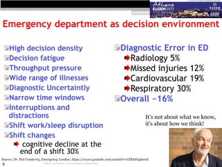 4
Emergency department as decision environment
High decision density
Decision fatigue
Throughput pressure
Wide range of il...
