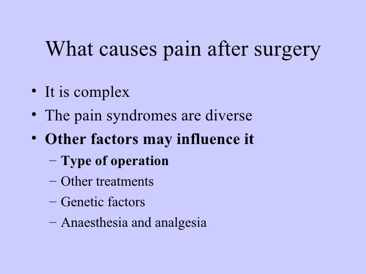 Chronic Pain After Surgery Magnitude