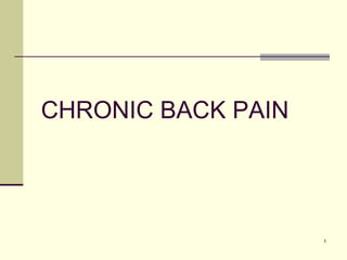CHRONIC BACK PAIN 