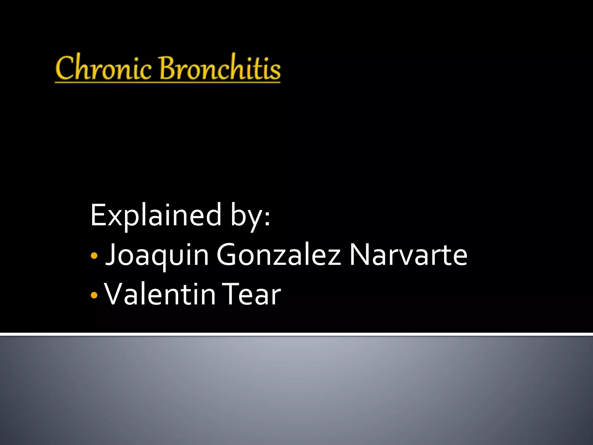 Chronic Bronchitis | PPT