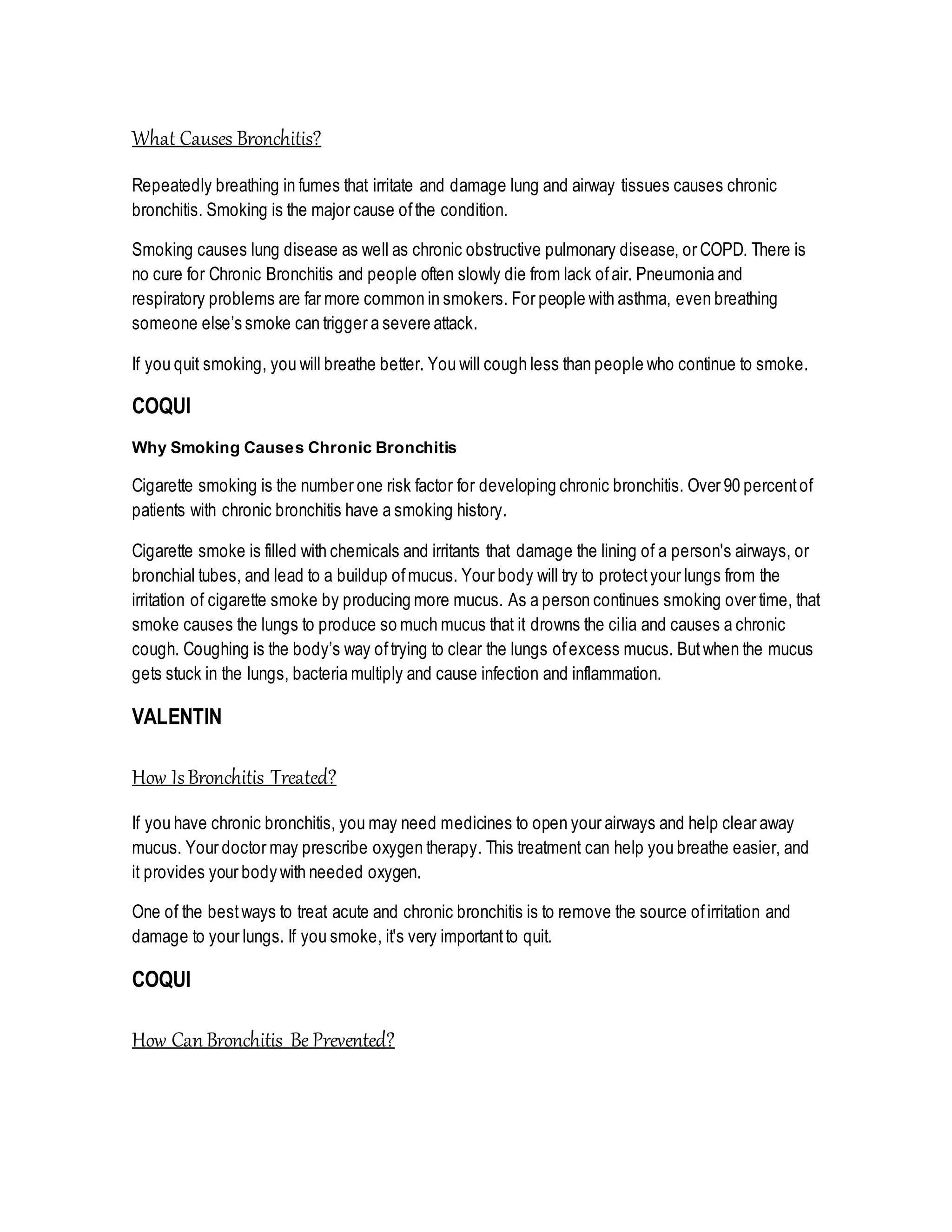 Chronic Bronchitis | PDF | Free Download