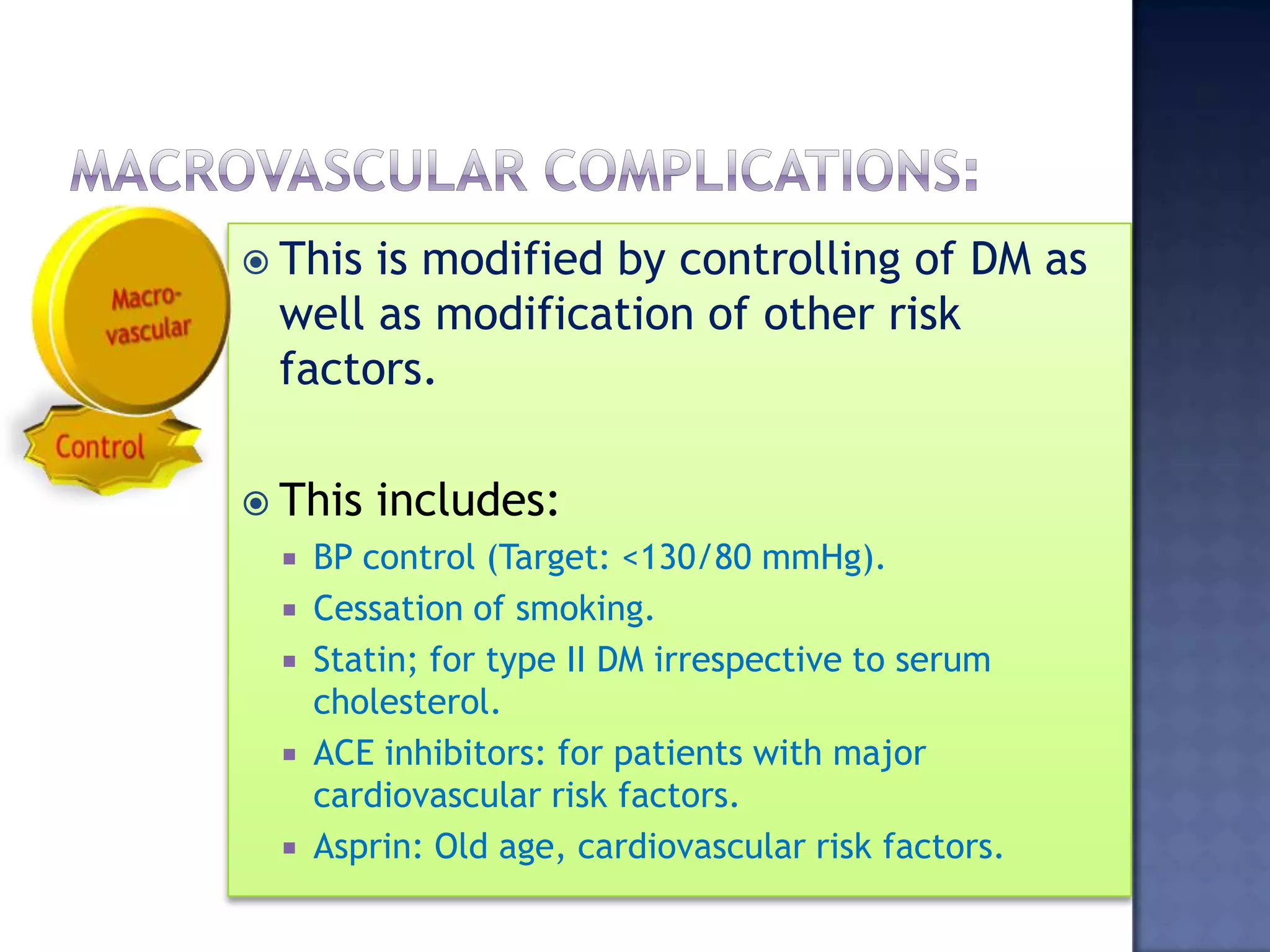 Chronic complications of diabetes mellitus | PPTX | Eye and Vision ...