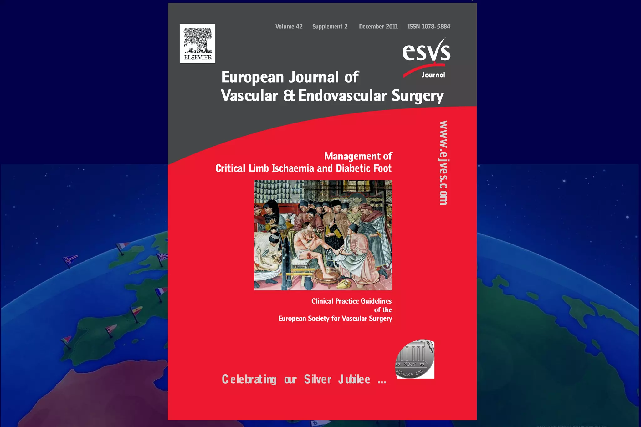 EuropeanJournalofVascular&EndovascularSurgeryELSEVIER
Journal
European Journal of
Vascular & Endovascular Surgery
Celebrating our Silver Jubilee ...
www.ejves.com
pp.S1-S90Volume42Supplement2December2011
Volume 42 Supplement 2 December 2011 ISSN 1078-5884
Management of
Clinical Practice Guidelines
of the
European Society for Vascular Surgery
Critical Limb Ischaemia and Diabetic Foot
 