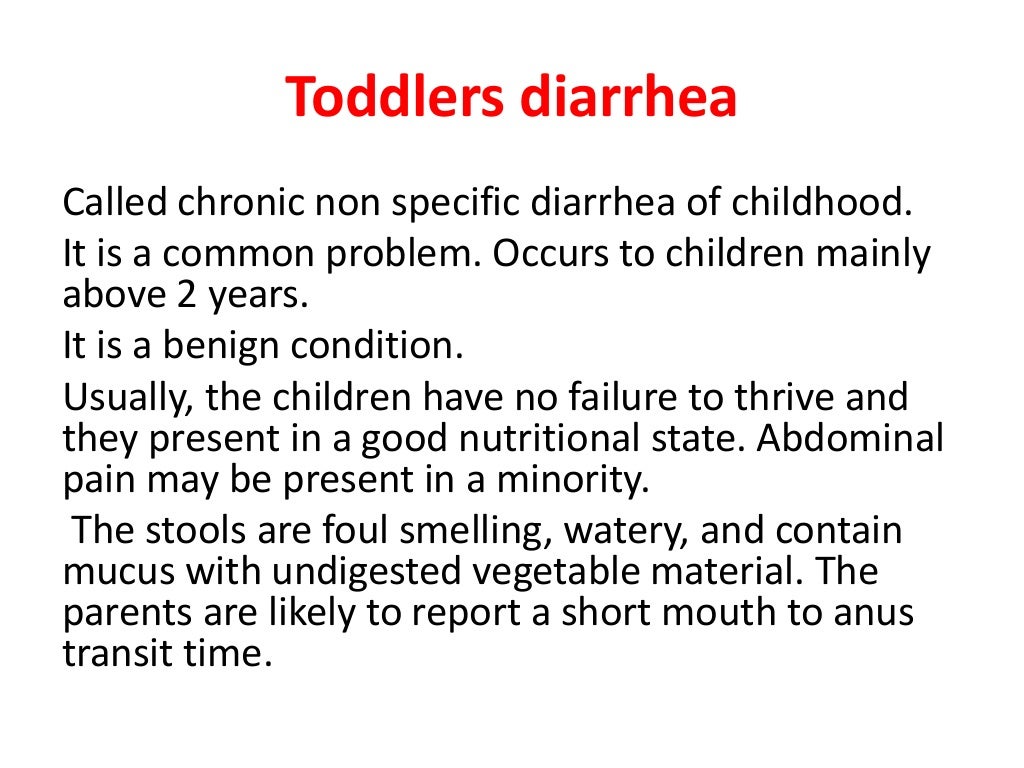 Chronic diarrhea in children