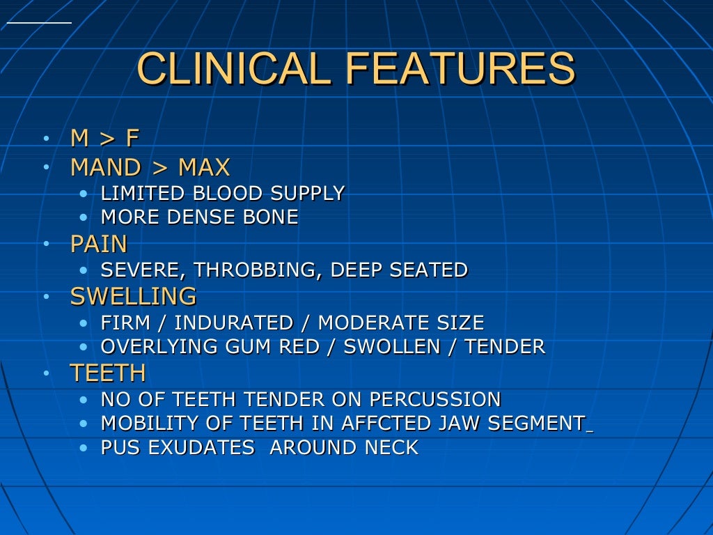 Chronic infections of jaw (oral infections)