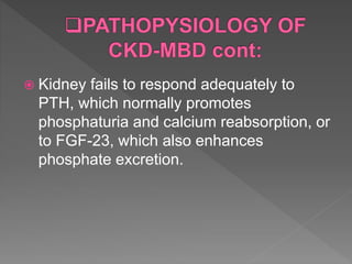 Chronic kidney disease associated mineral bone disorders | PPTX