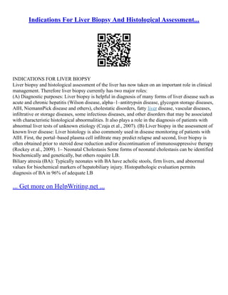 Chronic Liver Disease Research Paper | PDF