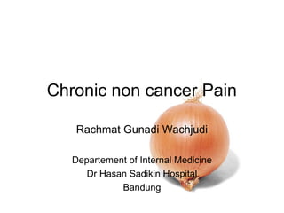Chronic non cancer Pain

   Rachmat Gunadi Wachjudi

   Departement of Internal Medicine
      Dr Hasan Sadikin Hospital
             Bandung
 