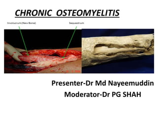 CHRONIC OSTEOMYELITIS
Presenter-Dr Md Nayeemuddin
Moderator-Dr PG SHAH
 