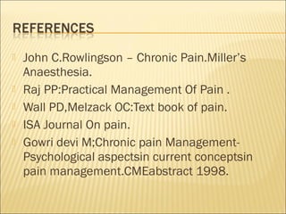 Chronic pain management 
