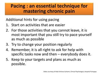 Psychological Management of Chronic Pain Workshop | PPTX