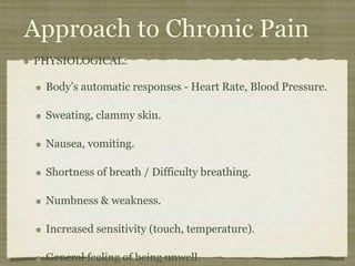 Managing the Difficult Condition of Chronic Pain | PDF