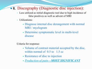 Discography Injection Chronic pain syndromes | PPTX