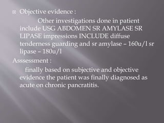 case presentation onchronic panceratitis | PPTX