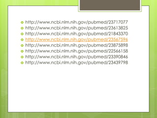 








http://www.ncbi.nlm.nih.gov/pubmed/23717077
http://www.ncbi.nlm.nih.gov/pubmed/23613825
http://www.ncbi.nlm.nih.gov/pubmed/21843370
http://www.ncbi.nlm.nih.gov/pubmed/23567596
http://www.ncbi.nlm.nih.gov/pubmed/23875898
http://www.ncbi.nlm.nih.gov/pubmed/22566158
http://www.ncbi.nlm.nih.gov/pubmed/23390846
http://www.ncbi.nlm.nih.gov/pubmed/23439798

 