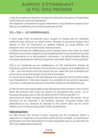 Rapport D Etonnement Chronodrive