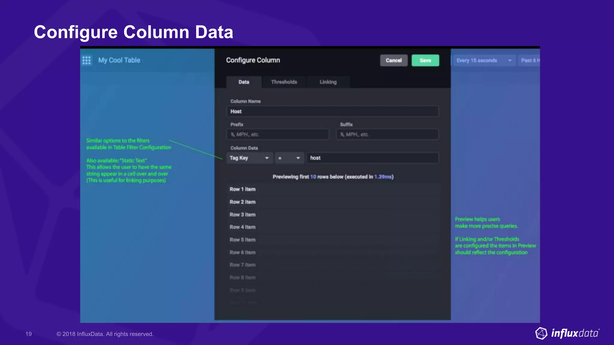 Configure Column Data
 