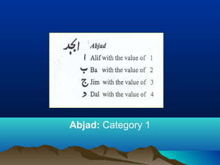 Abjad: Category 1
 