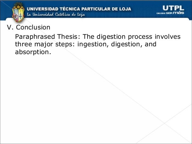 Process essay digestion