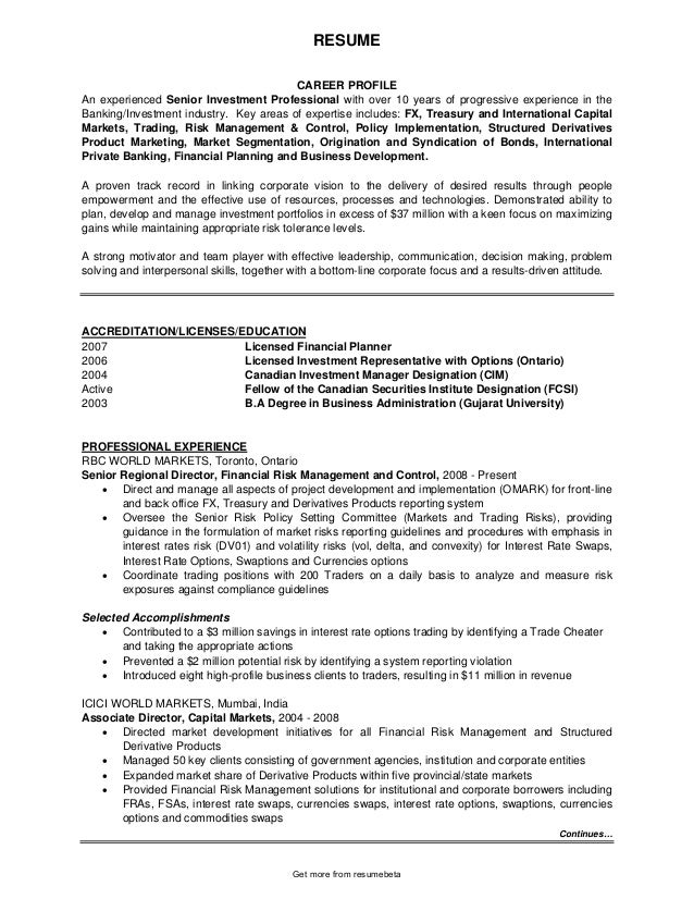 investment analyst resume