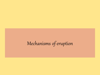 Mechanisms of eruption
 