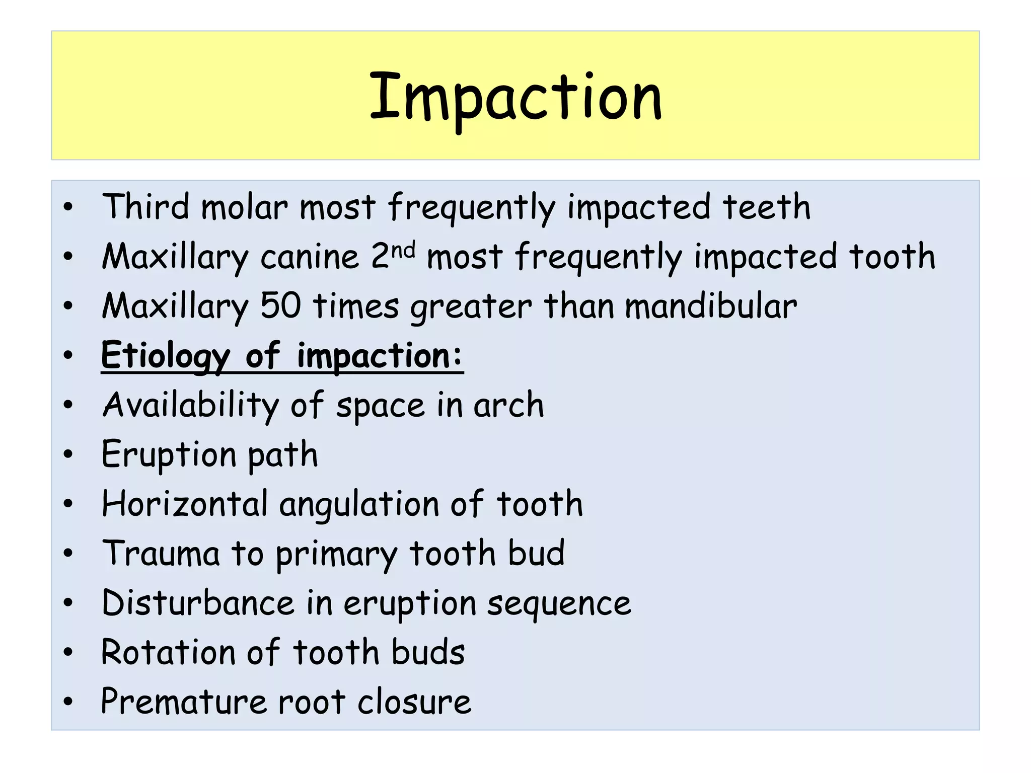 Chronology, Eruption disorders, importance of first permanent molar ...
