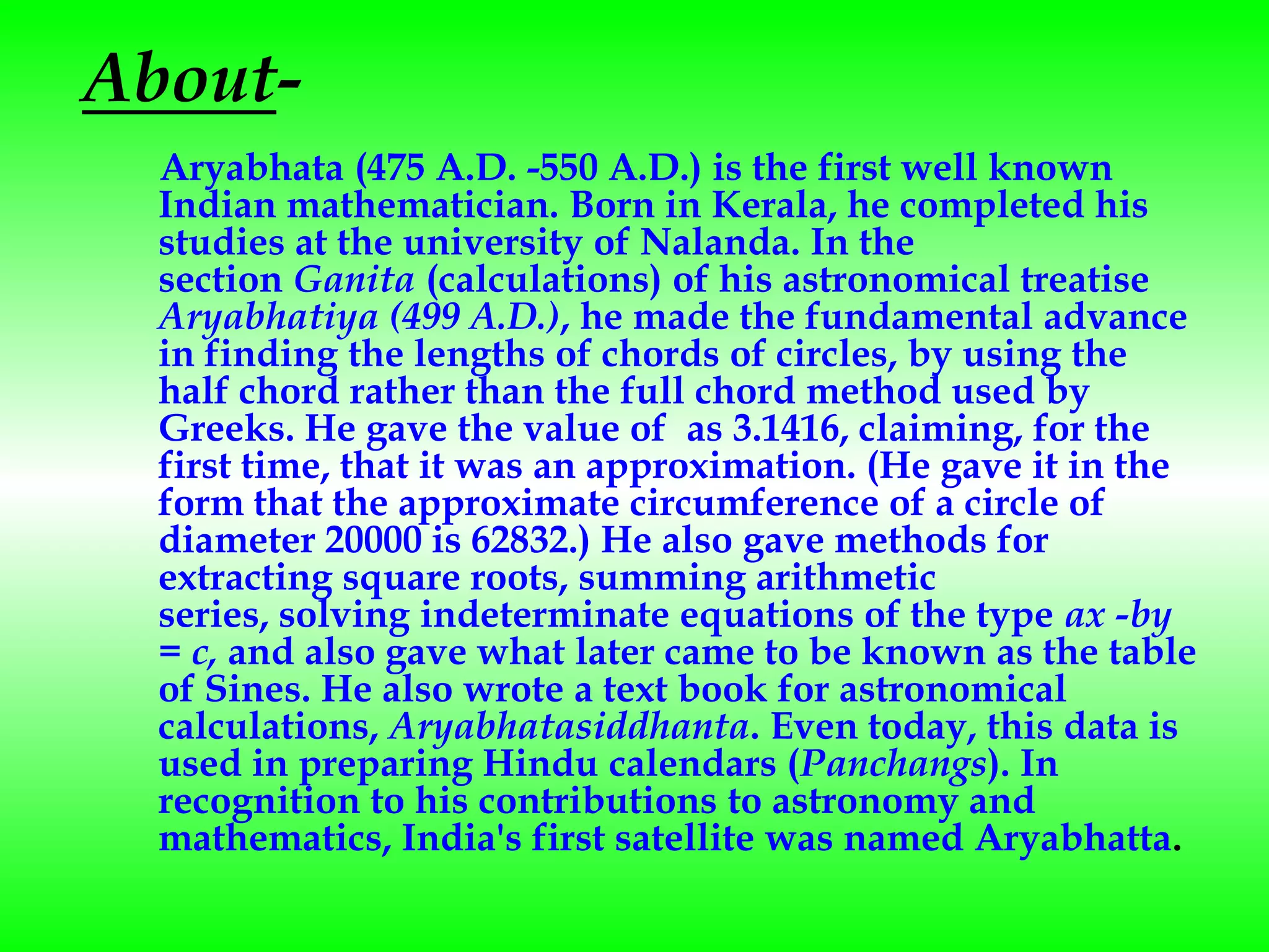 Chronology of indian mathematicians | PPTX