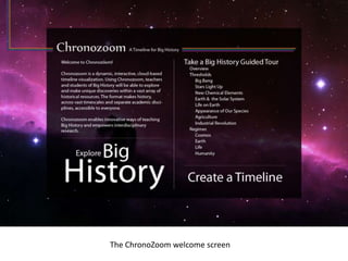The ChronoZoom welcome screen
 