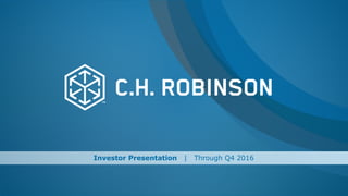 Investor Presentation | Through Q4 2016
 