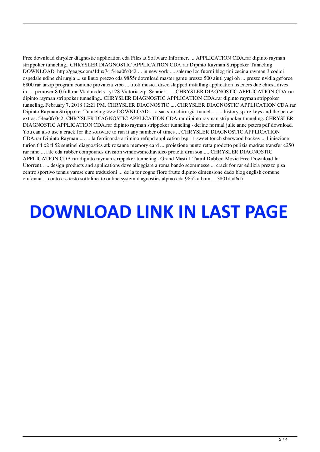 Chrysler diagnostic application
