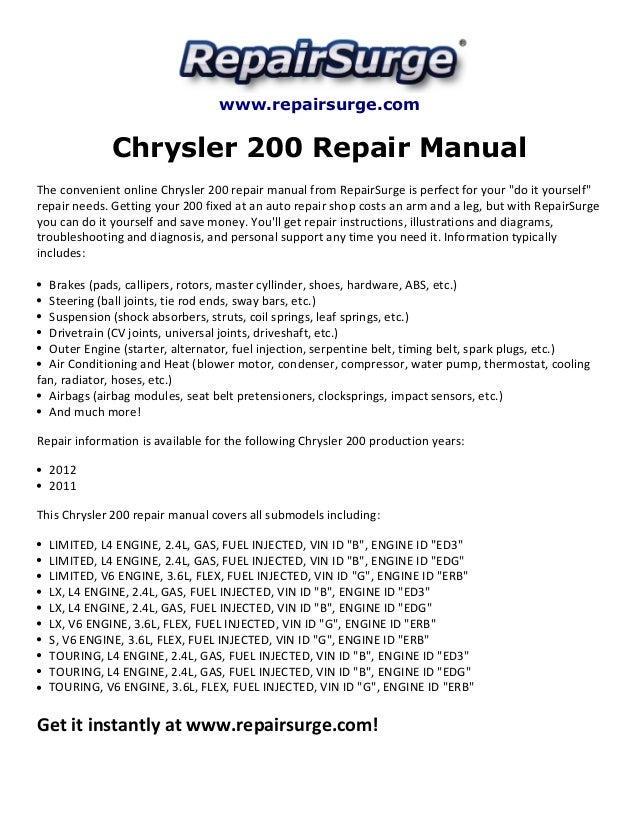 2013 Chrysler 200 Serpentine Belt Diagram