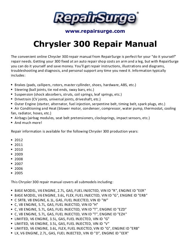 chrysler 300 manual