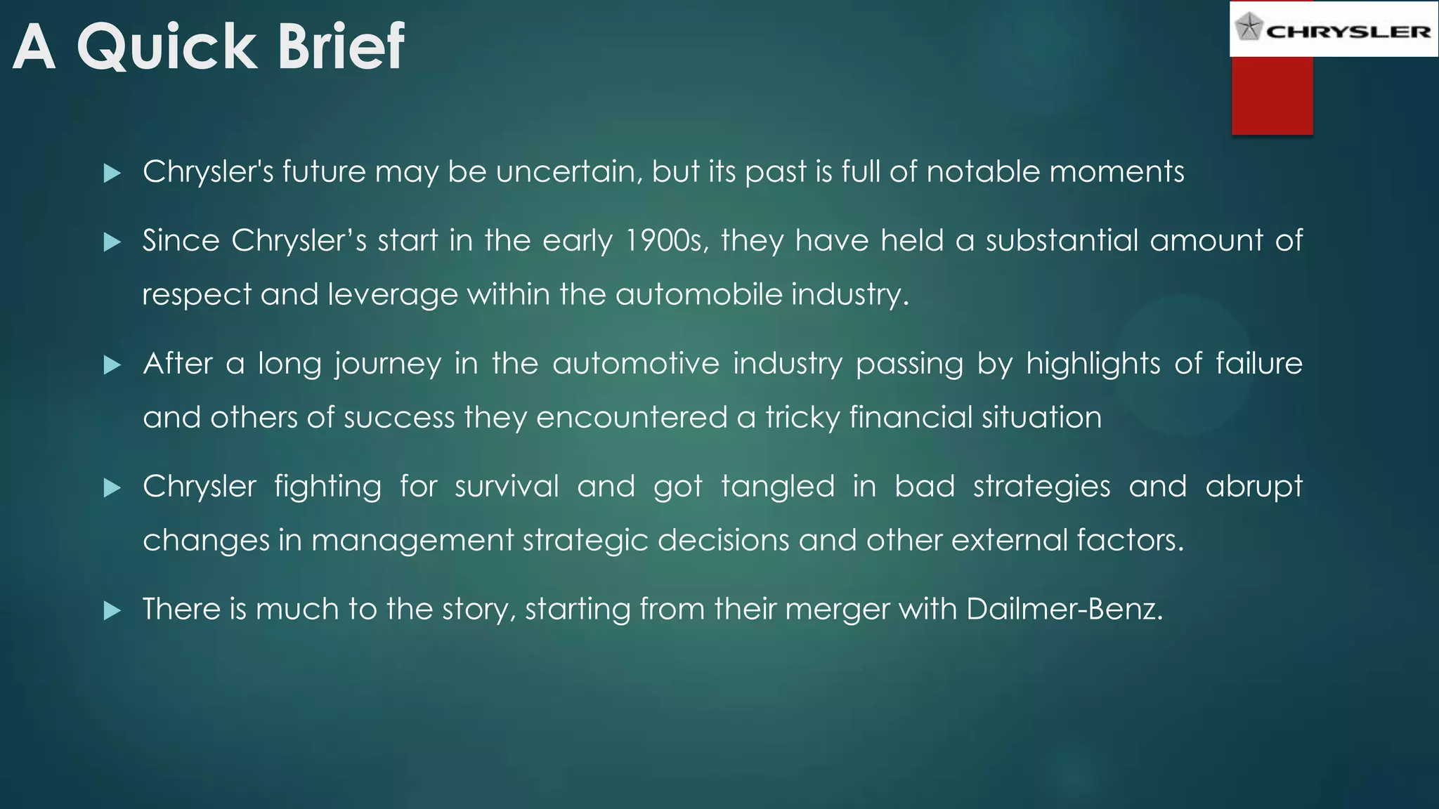 Chrysler In Trouble Pptx