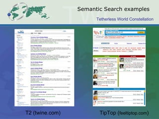 Semantic Search examples T2 (twine.com) TipTop ( feeltiptop.com ) 