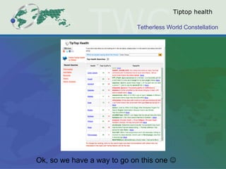 Tiptop health Ok, so we have a way to go on this one   
