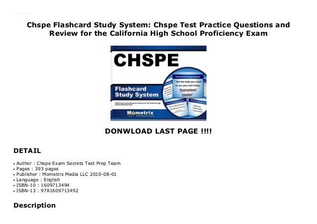 Chspe Flashcard Study System: Chspe Test Practice Questions and Review ...