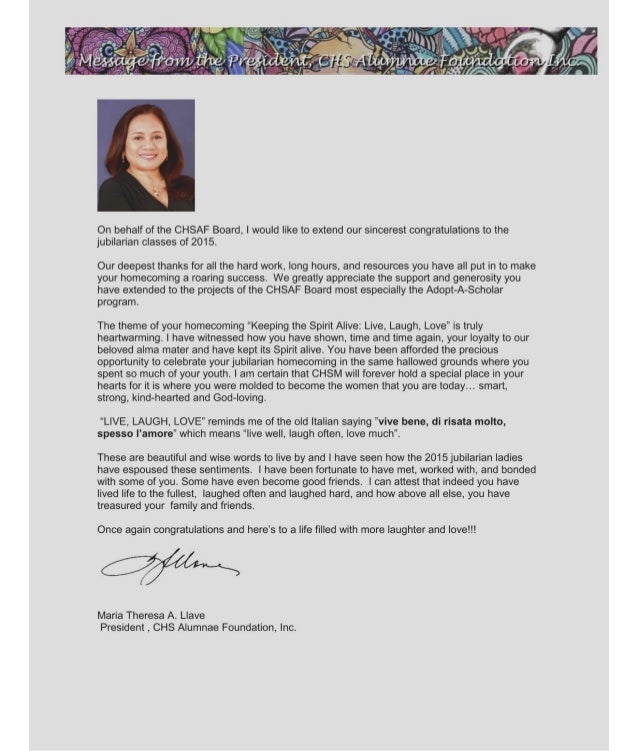 Chs Live Laugh Love 2015 Souvenir Program