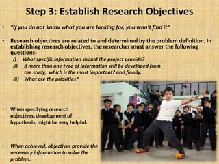 Step 3: Establish Research Objectives“If you do not know what you are looking for, you won’t find it”