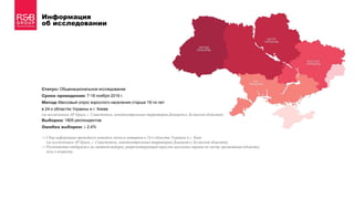 Статус: Общенациональное исследование
Сроки проведения: 7-18 ноября 2019 г.
Метод: Массовый опрос взрослого населения стар...
