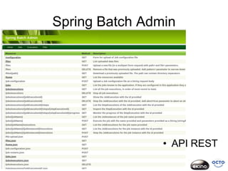 Spring Batch Admin




                • API REST
 