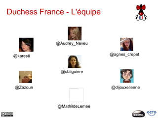 Duchess France - L'équipe


             @Audrey_Neveu


 @karesti                     @agnes_crepet



              @cfalguiere


  @Zazoun                     @dijouxellenne



             @MathildeLemee
 