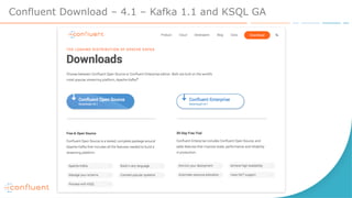 Confluent Download – 4.1 – Kafka 1.1 and KSQL GA
 